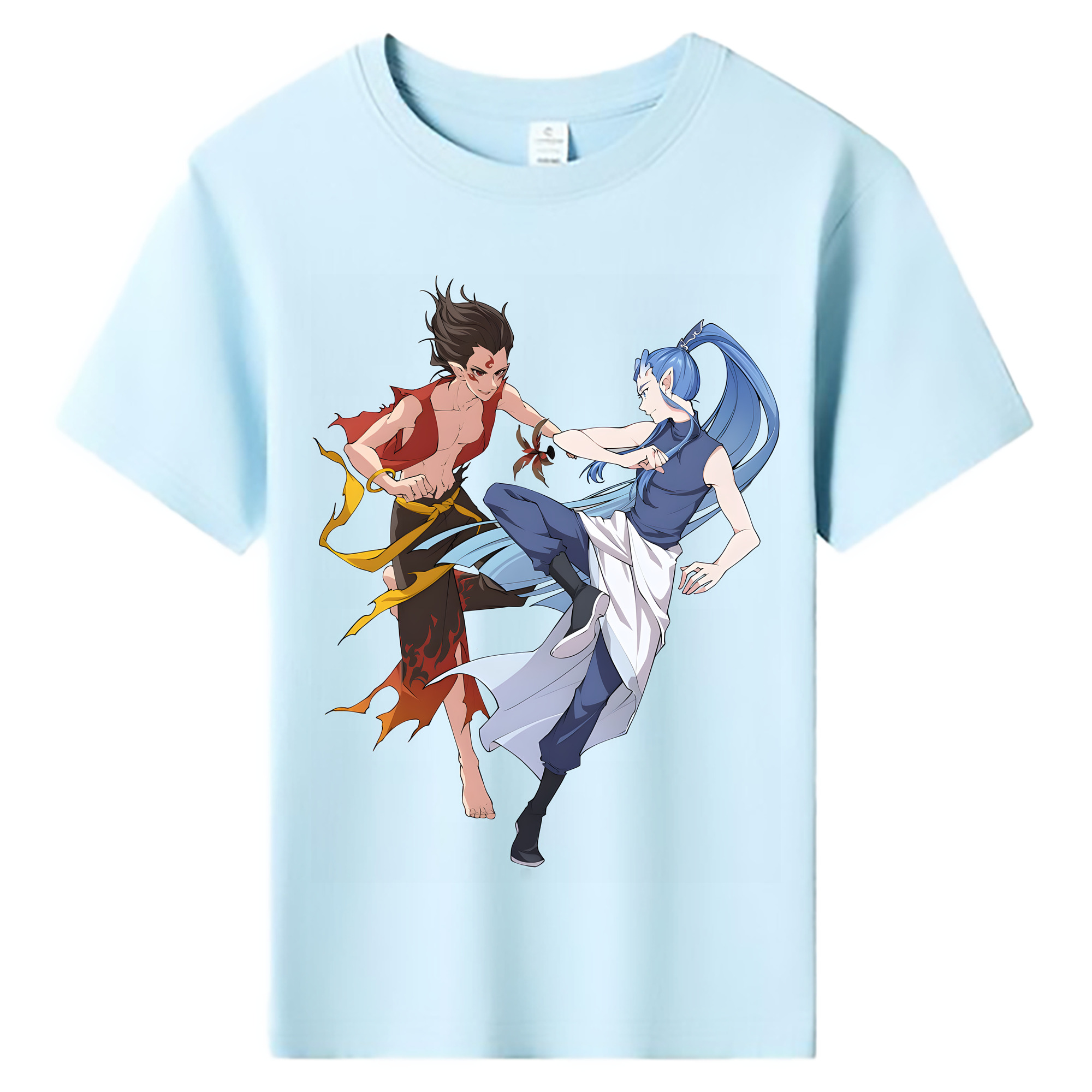 （画像用） Ne Zha 2 ナタ 魔童の大暴れ 綿100％キッズTシャツ（フロントプリント）